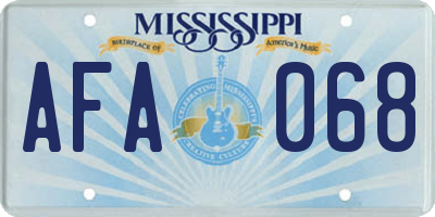 MS license plate AFA068
