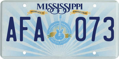 MS license plate AFA073