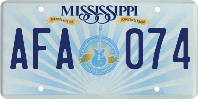 MS license plate AFA074