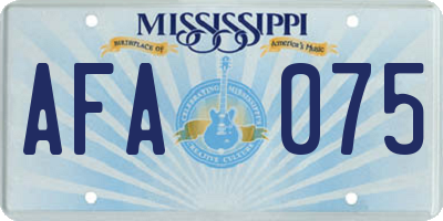 MS license plate AFA075