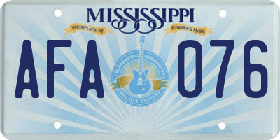 MS license plate AFA076