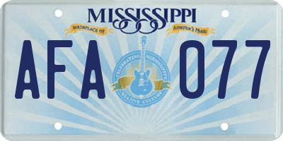 MS license plate AFA077