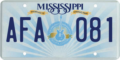 MS license plate AFA081