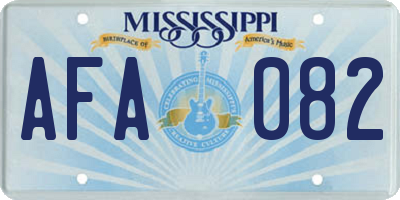 MS license plate AFA082