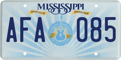 MS license plate AFA085