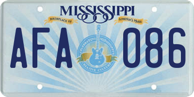 MS license plate AFA086