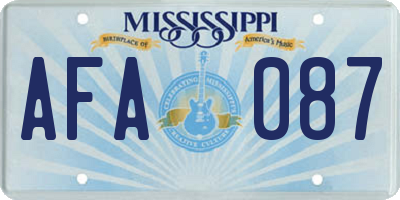 MS license plate AFA087