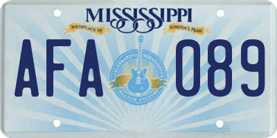 MS license plate AFA089