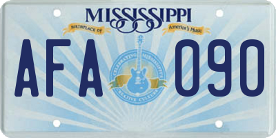 MS license plate AFA090