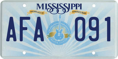 MS license plate AFA091