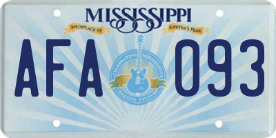MS license plate AFA093