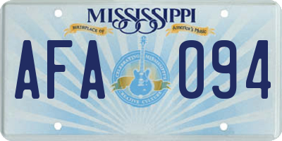 MS license plate AFA094