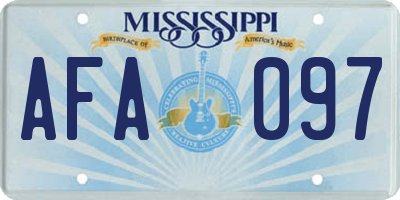 MS license plate AFA097