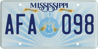 MS license plate AFA098
