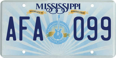 MS license plate AFA099