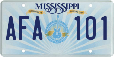 MS license plate AFA101