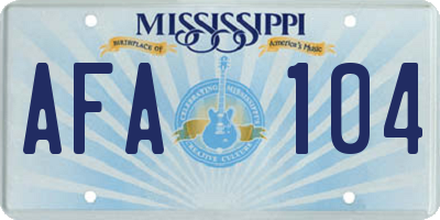 MS license plate AFA104