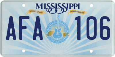 MS license plate AFA106