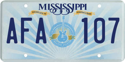 MS license plate AFA107