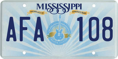 MS license plate AFA108