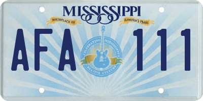 MS license plate AFA111
