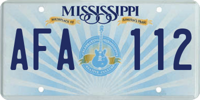 MS license plate AFA112