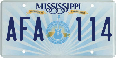 MS license plate AFA114