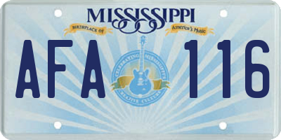 MS license plate AFA116