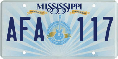 MS license plate AFA117