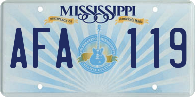 MS license plate AFA119
