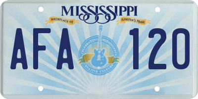 MS license plate AFA120