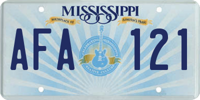 MS license plate AFA121