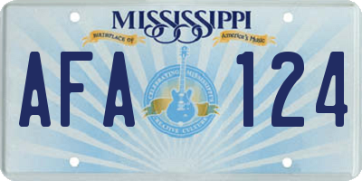 MS license plate AFA124