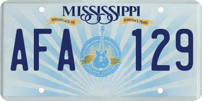 MS license plate AFA129