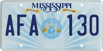 MS license plate AFA130