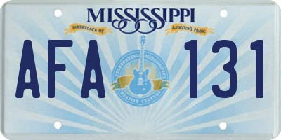 MS license plate AFA131