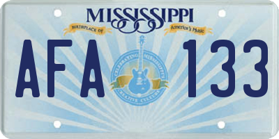 MS license plate AFA133