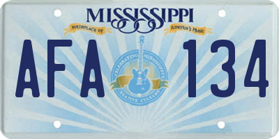MS license plate AFA134