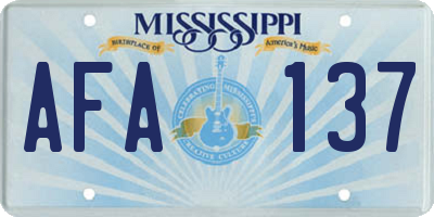 MS license plate AFA137