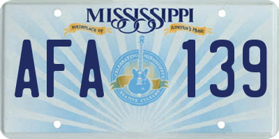 MS license plate AFA139