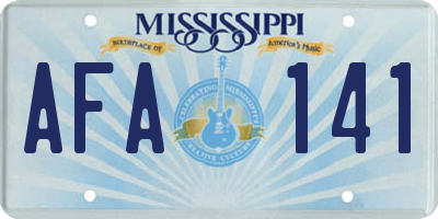 MS license plate AFA141