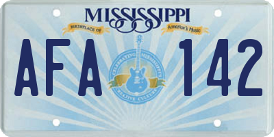 MS license plate AFA142
