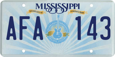 MS license plate AFA143