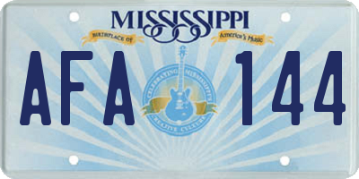 MS license plate AFA144