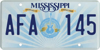 MS license plate AFA145