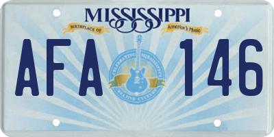 MS license plate AFA146