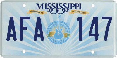 MS license plate AFA147