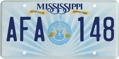 MS license plate AFA148