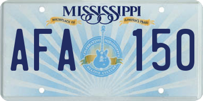 MS license plate AFA150