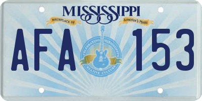 MS license plate AFA153